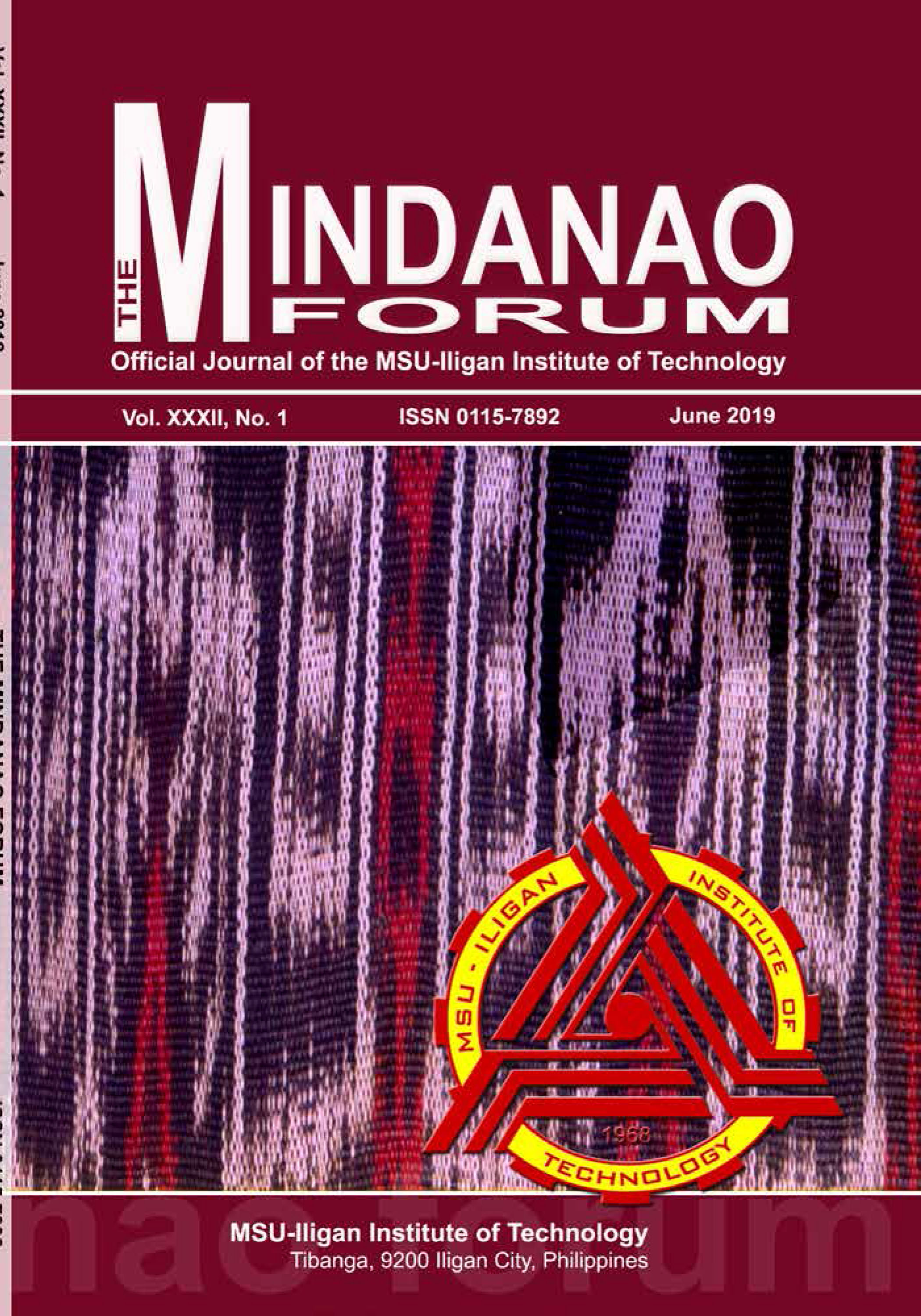 					View Vol. 32 No. 2 (2019): THE MINDANAO FORUM
				