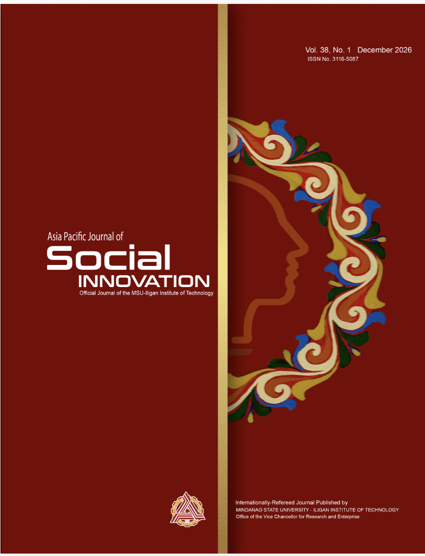 					View Vol. 38 No. 2 (2026): Asia Pacific Journal of Social Innovation
				